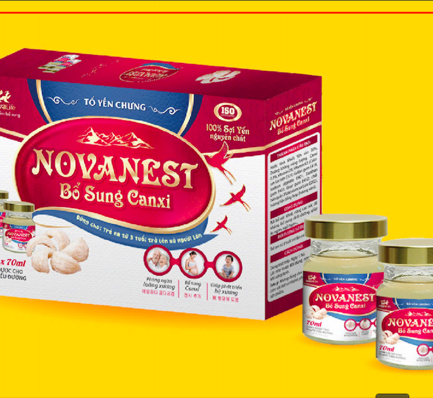 Bổ sung canxi Novanest Tổ yến Chưng