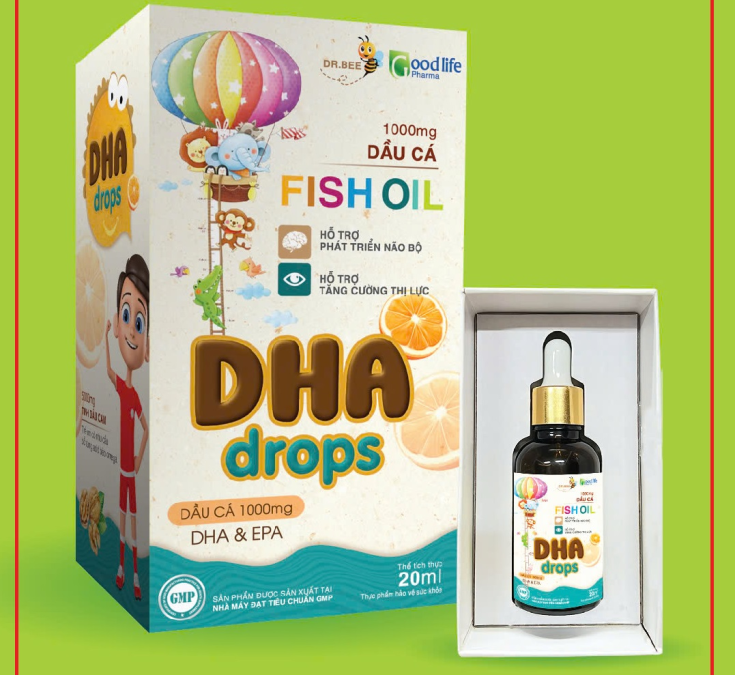 Dầu cá DHA Drop Goodlife 20ml bổ não và thị lực