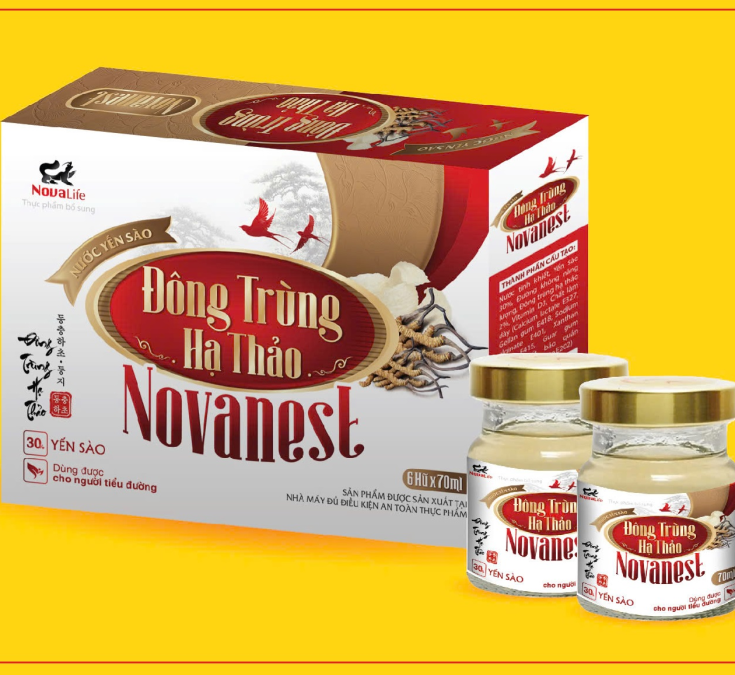 Đông Trùng Hạ Thảo Novanest Yến Sào hộp 6 hũ